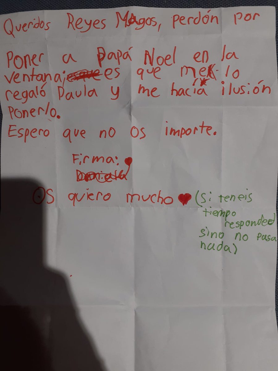 AYBERSON1387's tweet photo. Carta de mi hija a los Reyes Magos. 
Que nadie rompa nunca la magia y la ilusión de un niño bajo ninguna circunstancia, esto es lo más bonito. https://t.co/ideiU8g1Qn