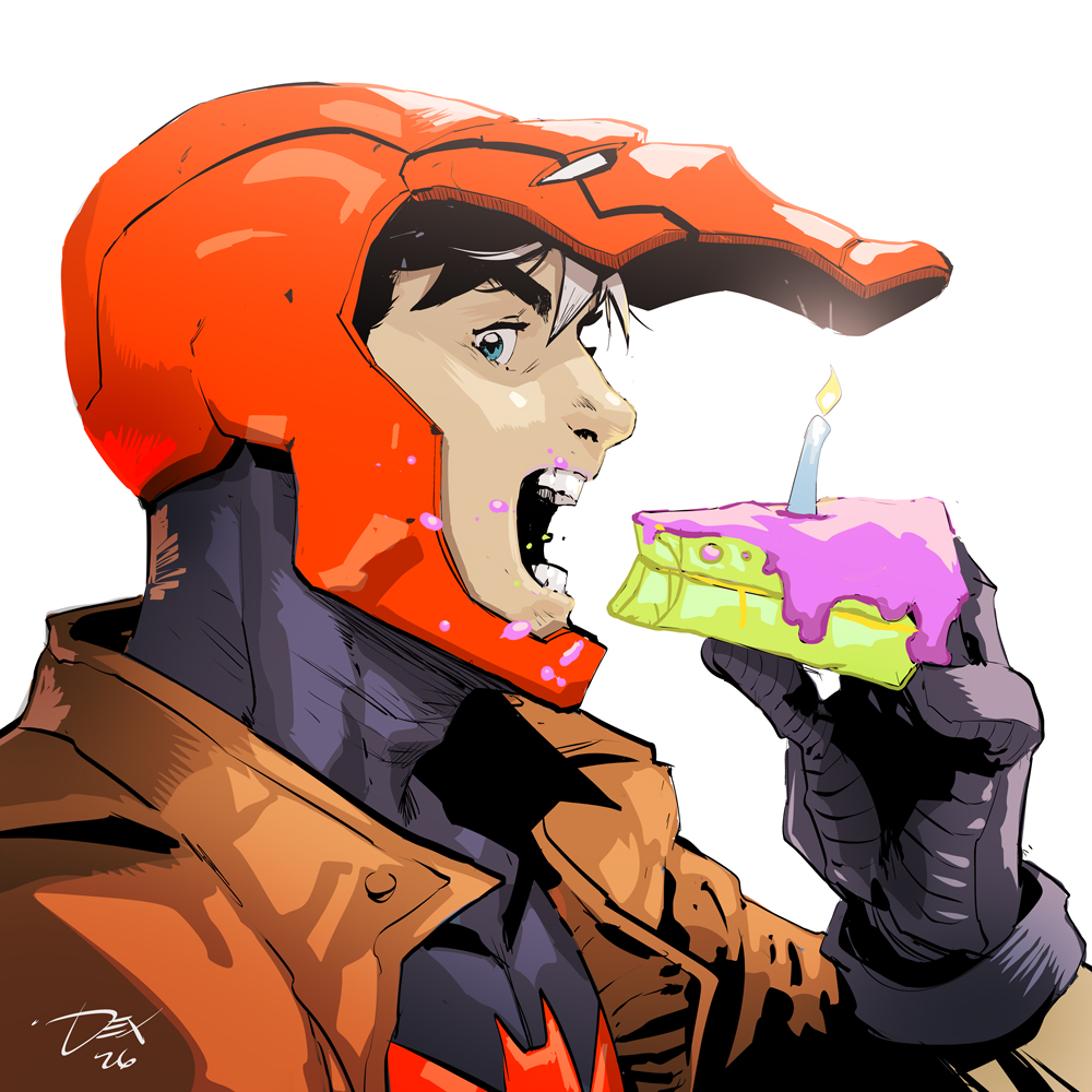 dextersoy's tweet image. RH eating cake for YM!
