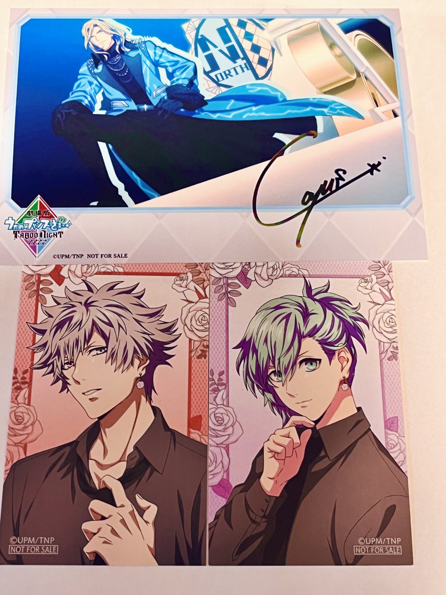 abuabutrade's tweet photo. 【交換】うたプリ タブナイ キャラバン アニメイト 特典

譲:〈キャラバン特典〉蘭丸
〈円盤,アニメイト特典〉カミュ箔押し,蘭丸,藍
求:〈キャラバン〉まいらす>エンパイア嶺二
〈円盤,アニメイト特典〉同種嶺二(カードは縦横両方求)

全て郵送での交換希望です。
お気軽にお声掛け下さい。 https://t.co/cOzwurQjkJ