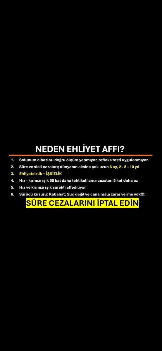 mertb0606's tweet photo. @MHP_Bilgi MHPdenEhliyete TamKapsam
#PuanDeğilAF ölümlü ve yaralanmalı kazaya karışmamış olanlar için bir kereliğine mahsus tam kapsamlı ehliyet affı elzemdir. https://t.co/CtXCFjCRFl