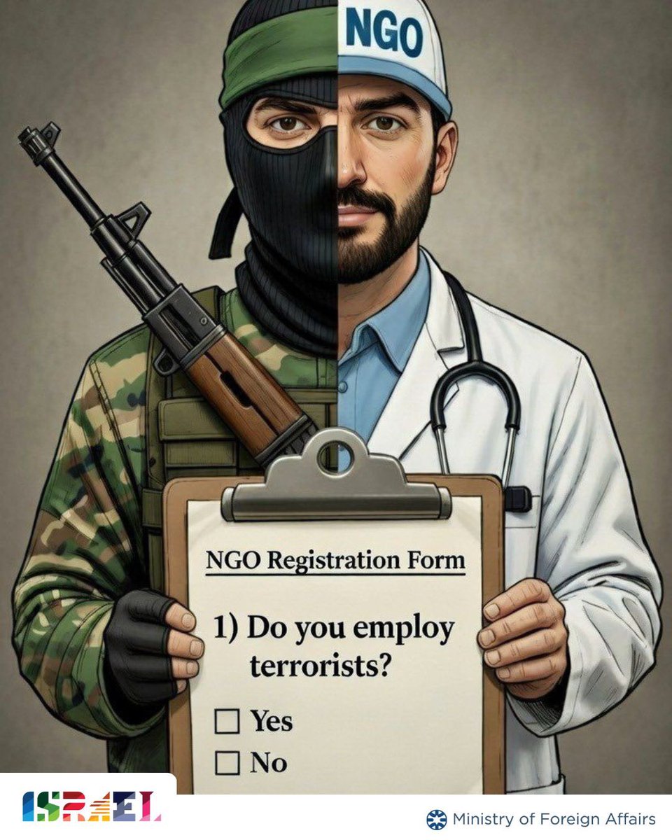 IsraelMFA's tweet image. Medic rapes hostage. Doctor murders hostage. In Shifa Hospital while NGOs work there.

Israel facilitates aid to Gaza while European criticism is designed to allow NGOs avoid transparency.

Israel will verify NGO employees. Get your act together and provide requisite information.