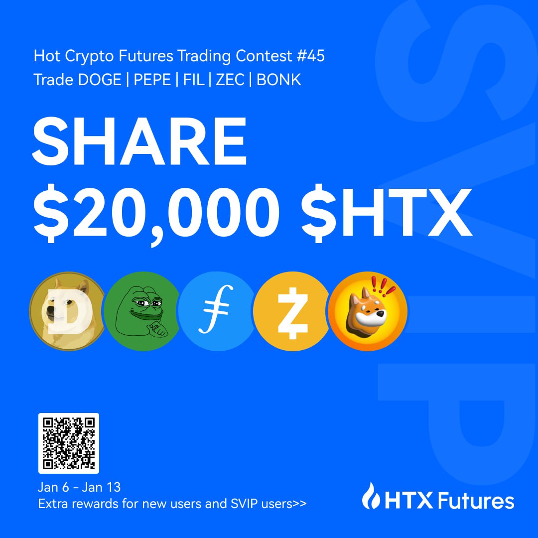 🔥 HOT Crypto Trading Contest! Trade DOGE, PEPE, FIL, ZEC & BONK, Share  $20,000 HTX! Ends Jan 13th! Extra rewards for new users.  Start:https://t.co/Uge4gqLhsq