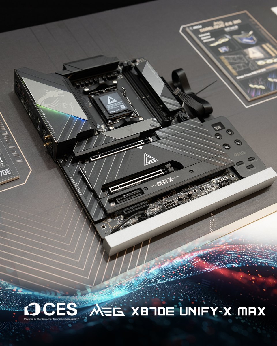 Podívejte se, co jsme ukázali na CESu 2026! 👑

🔸 MEG MAESTRO 900R – špičková skříň nejvyšší třídy.

🔸 MEG CORELIQUID E15 360 – 6,67” 2K zakřivený OLED displej

🔸 MEG X870E UNIFY-X MAX – Navrženo pro extrémní přetaktování.

Více:  msi.gm/SA35B9F7
#MSIxCES2026