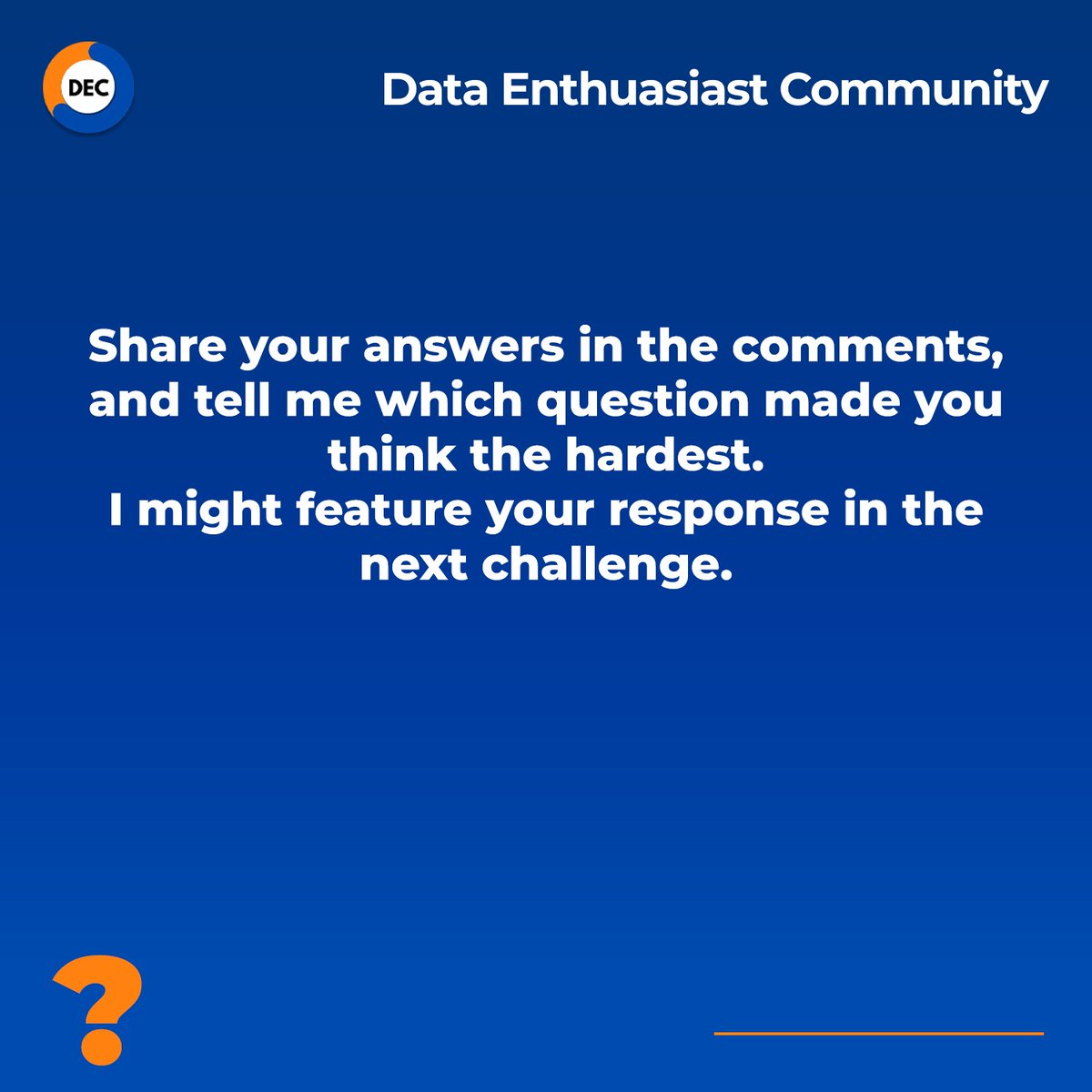 Data Enthusiast community tweet media
