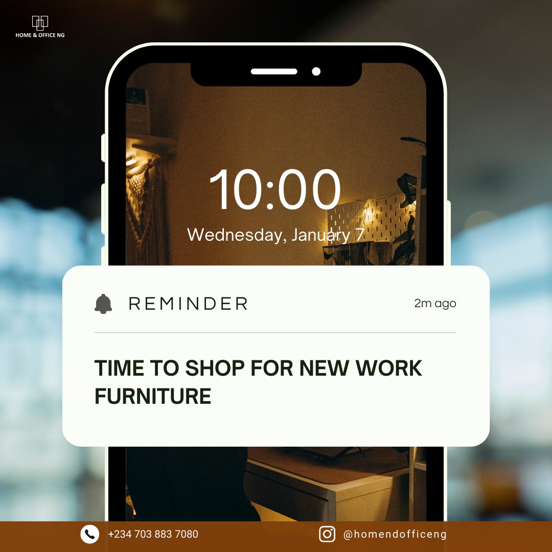homendofficeNg's tweet photo. You know what time it is!
It is 10:00am, time to shop for new work furniture.
Your mornings should start with a plan for your office makeover until it feels right. Whether it is your home office or your “office office”, none should be left out. https://t.co/UhhO5YFWk9