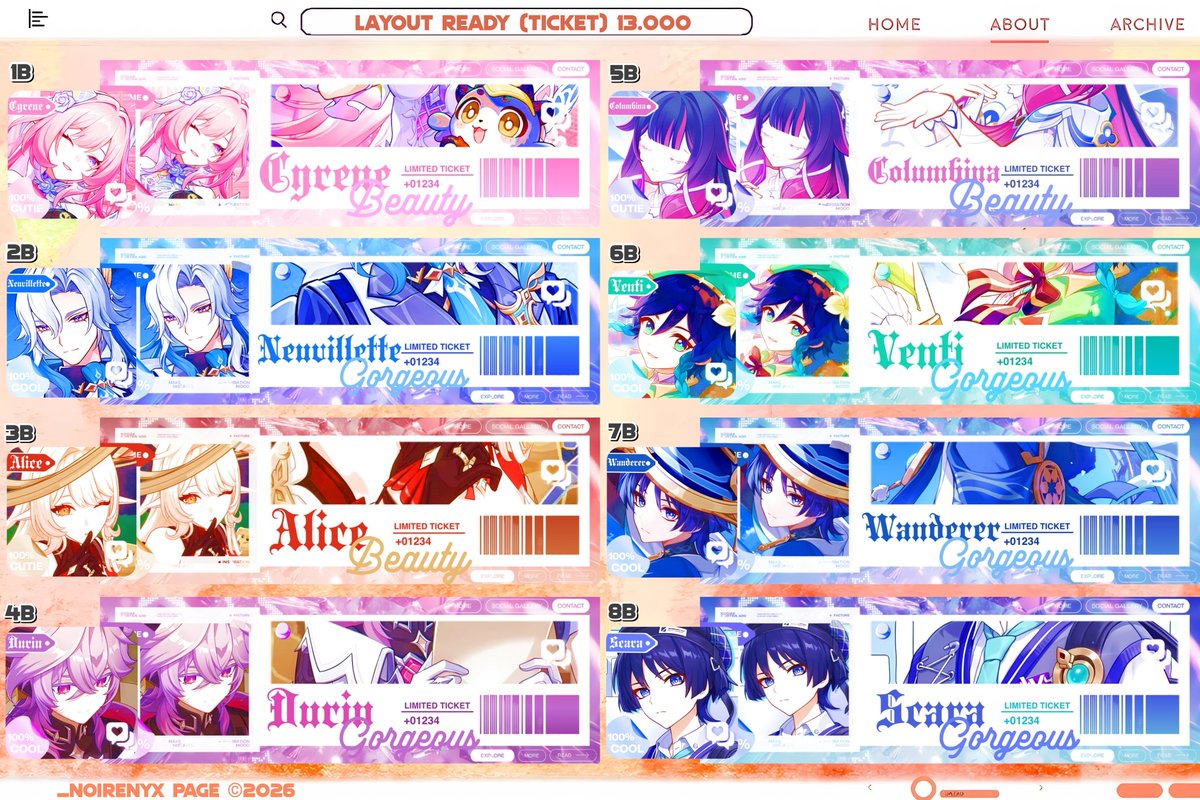 _noirenyx's tweet image. A retweet or like, anyone?

Sore guys, saya kembali bawa 64 layout ready 2D (genshin hsr zzz wuwa anime dll) dari katalog-katalog terbaru saya! Only 13K &amp;amp; 15K aja + no max order ya 🙌

Yuk sung dm kode layoutnya ya 🛒
(4/8)
💵 all e-wallet
#zonauang