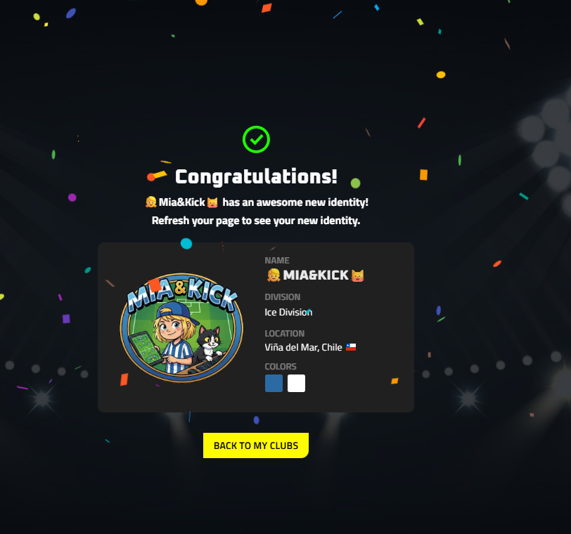 Hi <a href="/playMFL/">MFL</a> community. Our club is now branded ! Ice in Chile ! 

Mercato time now ! 

#MIAandKICK