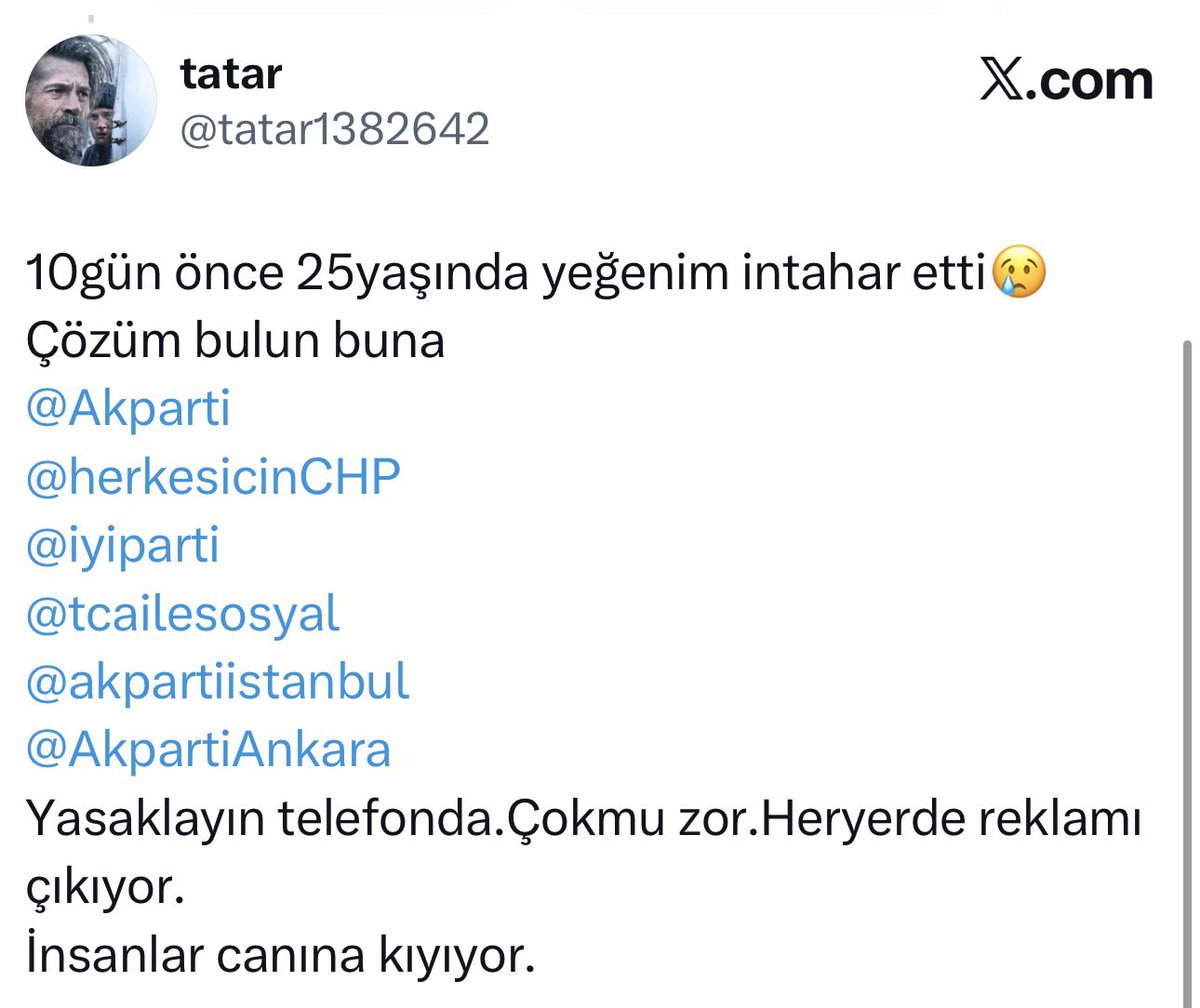 TrigerOsman's tweet photo. Sanal Bahis ve Kumar topluma fena yayılmış.

Çocuğunuz da bulaşmış olabilir , sizin haberiniz yoktur henüz.

Sert tedbirler alınması lazım , toplumu çökertecek yoksa https://t.co/AzWYCFP1wx