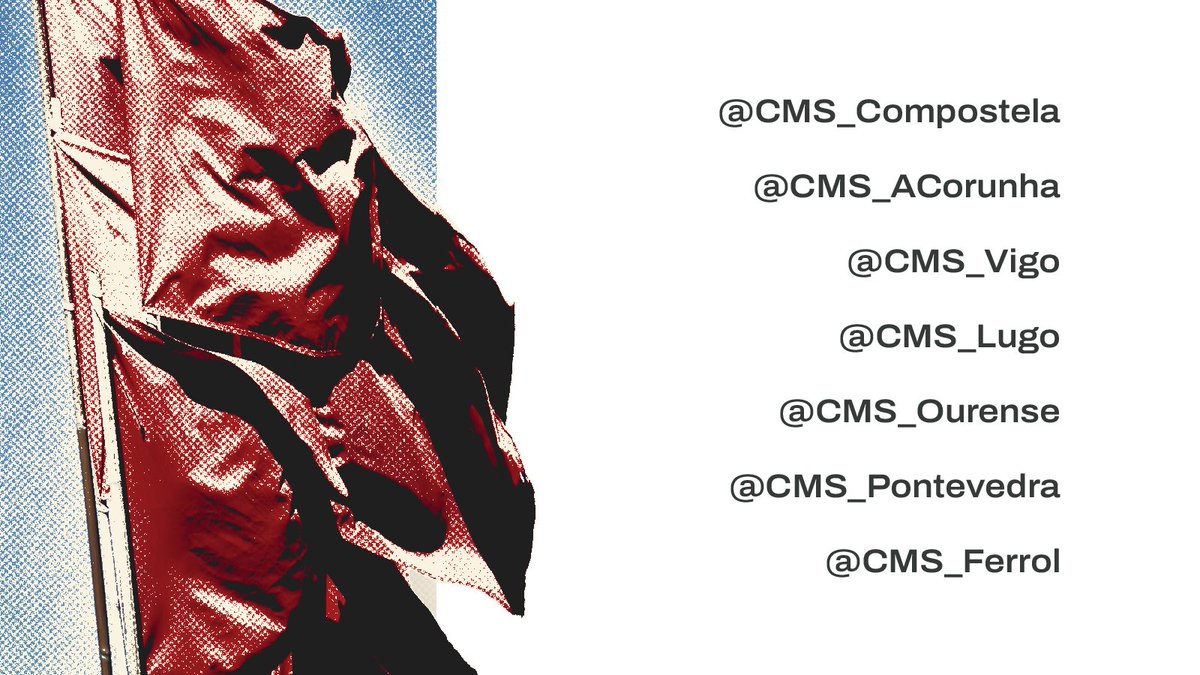 🚩 Lanzamos as contas locais de CMS.

Estes meses de presentación impulsan hoxe a consolidación territorial da nosa organización nas principais vilas do país.