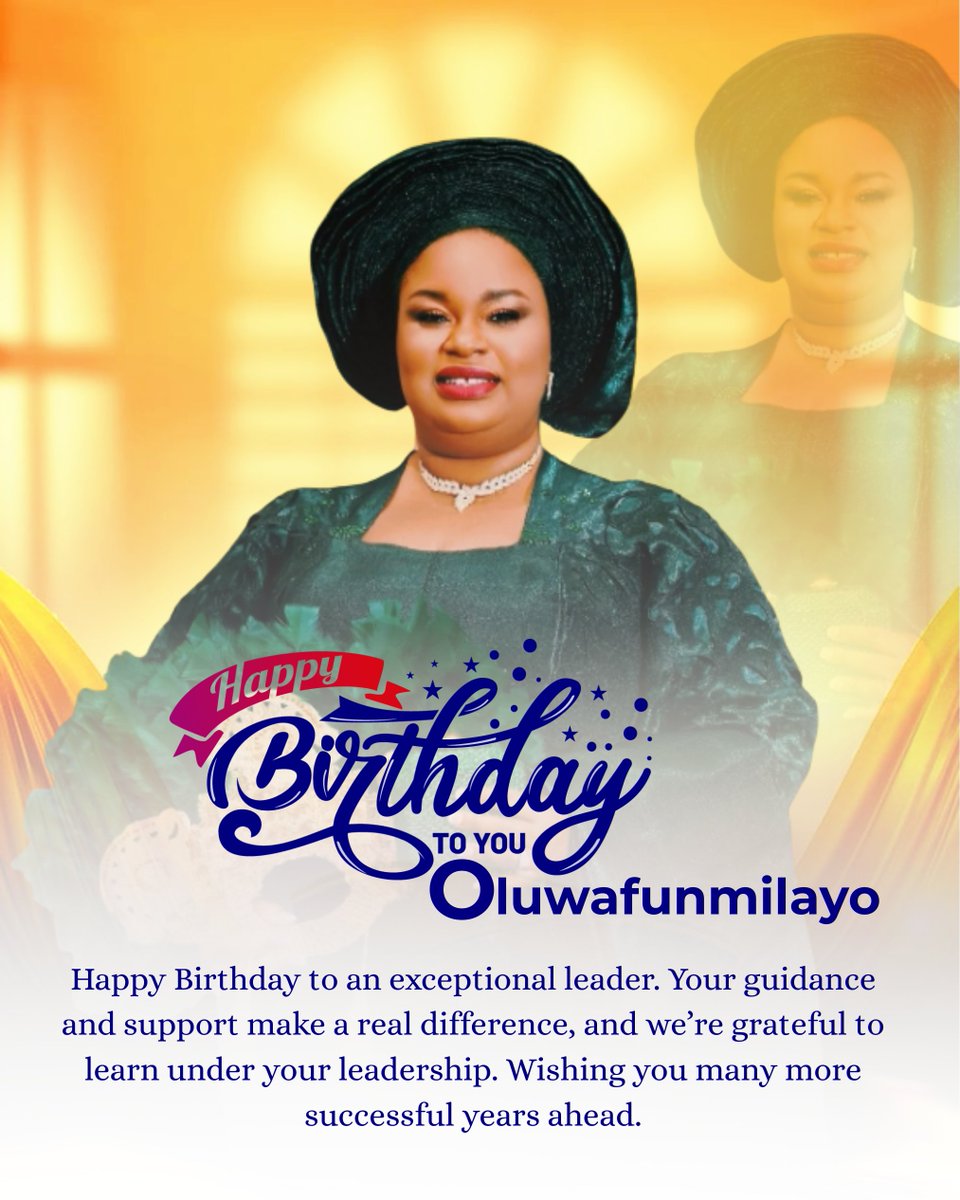 FDOfoundation's tweet photo. Celebrating a woman of vision and impact 💐
Happy Birthday, Mrs Oluwafunmilayo. Thank you for your guidance, dedication, and the difference you make every day. Wishing you continued growth and excellence.

#FDOfoundation https://t.co/omRjB7htJ1