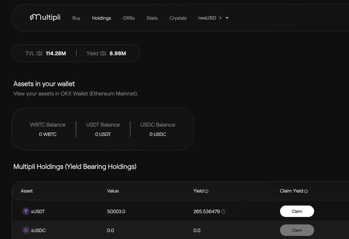 Multipli 예치 출금 예정

2025년 12월 말쯤 TGE 예정으로 알고 있었던 <a href="/multiplifi/">Multipli.fi</a>  너무 조용합니다.

RWA 관련 프로젝트들과 파트너십 소식은 꾸준히 올라오는데 가장 중요한 토큰 상장 공지가 아예 없어요

그래서 1월중으로 상장 공지 없으면 출금하고 다른곳에 예치할까 싶습니다.

예치한