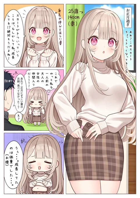 大人の身体に成長したと勘違いしちゃう小さい妻 