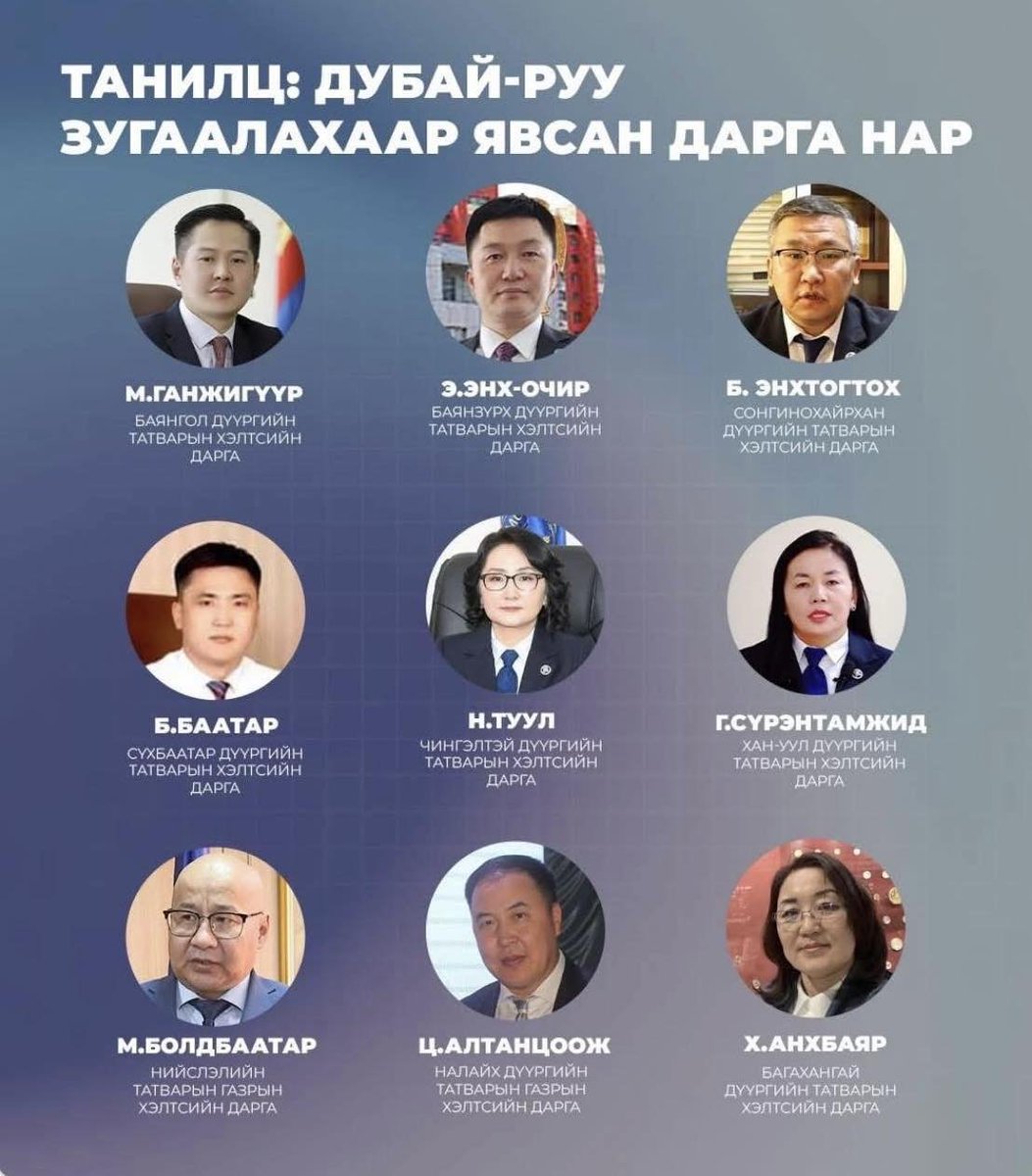 Иргэд аж ахуйн нэгжүүдийнхээ дансыг хааж дарамталж хураасан татварын мөнгөнөөр
 дарга нараа гадаад явуулж зугаалуулах нь 
тэгээд зүгээр үү....
Дубайд энэ хэд юу хийхэв дээ....