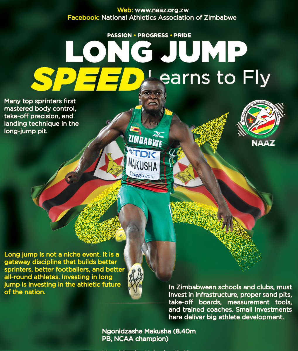 NAAZassociation's tweet photo. Long jump is the transitional phase between sprinting and flight, in NAAZ stories we cover how best we can prepare our jumpers to be among the world's top performers.
#passionprogresspride
#athleticszw https://t.co/uuZs9HNcdi