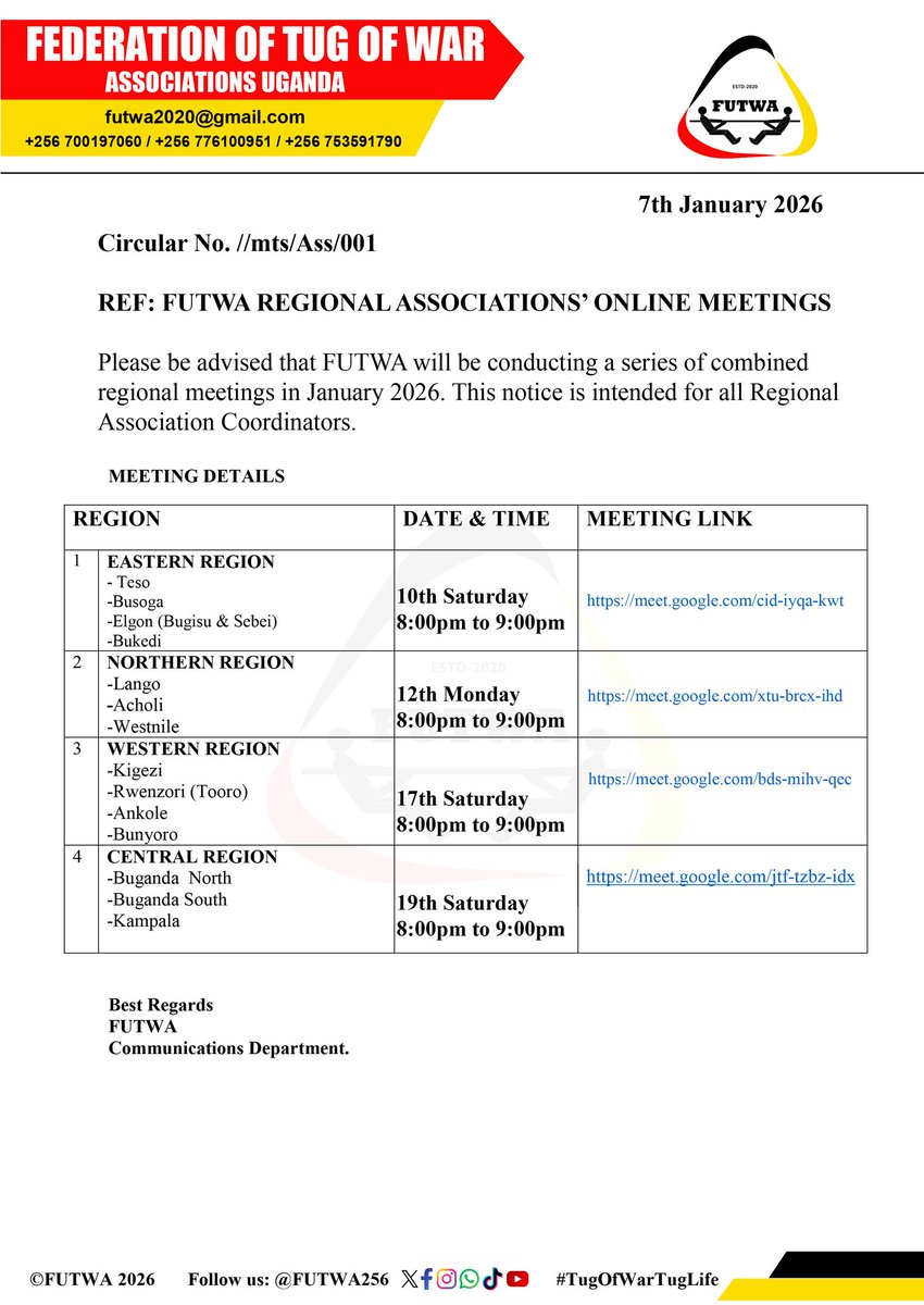 Federation of Tug of War Associations (UGANDA) tweet media