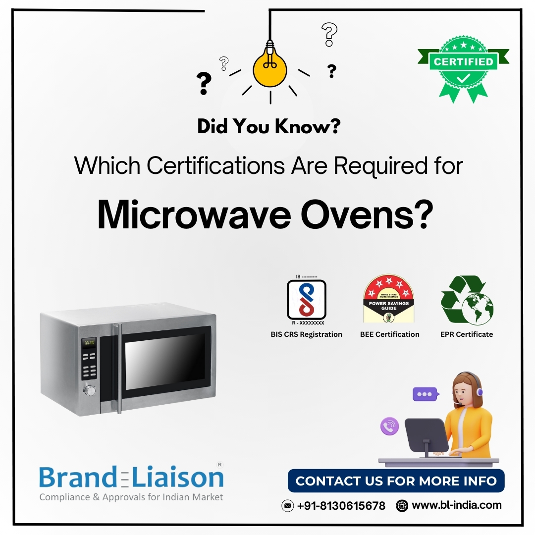 BrandLiaison's tweet image. Selling microwave ovens in India?

You need 3 approvals: BIS CRS Registration (for safety), BEE Registration (for energy consumption) &amp;amp; EPR Certification (for e-waste)

 Call Brand Liaison for expert assistance 
👉 bl-india.com/products/micro…
#beeregistration #eprcompliance #biscrs