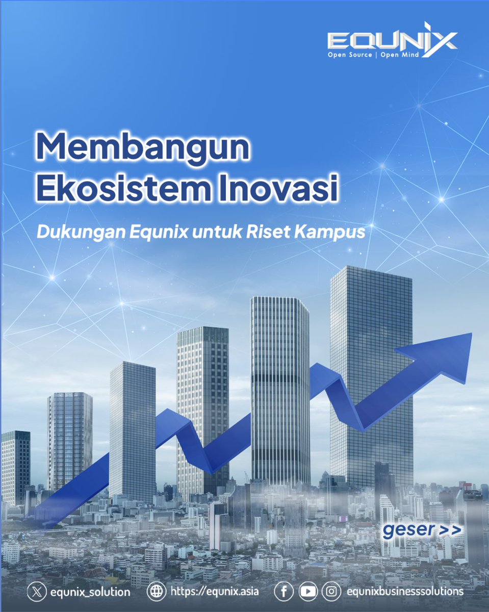 equnix_solution's tweet photo. Kedaulatan teknologi dimulai dari sinergi.

Inovasi lokal tidak boleh berhenti hanya dalam laboratorium. Equnix mendampingi ITS dalam mendukung proses hilirisasi SENOPATI, agar hasil riset ini dapat dirasakan manfaatnya oleh pendidikan dan masyarakat umum secara nyata.

Dengan dukungan infrastruktur yang mumpuni, kami ingin memastikan inovasi tersebut memiliki fondasi yang kuat untuk berkembang melayani seluruh negeri.