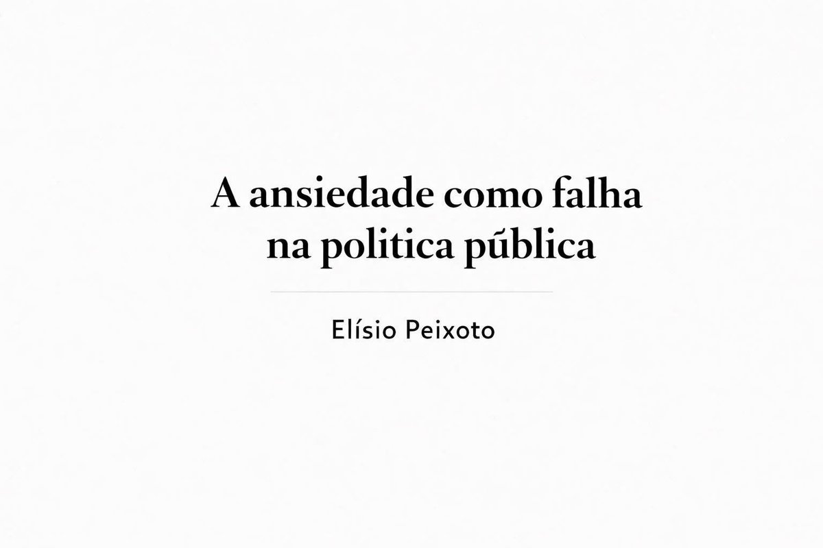 elisiopeixoto's tweet image. Ansiedade não é só individual, é sintoma de falhas nas políticas públicas. Cresce onde há desgovernança, pressão excessiva, cidades hostis e ausência de proteção social. Cuidar da saúde mental coletiva é dever do Estado: tinyurl.com/ansiedadepolit…
#saudemental #ansiedade