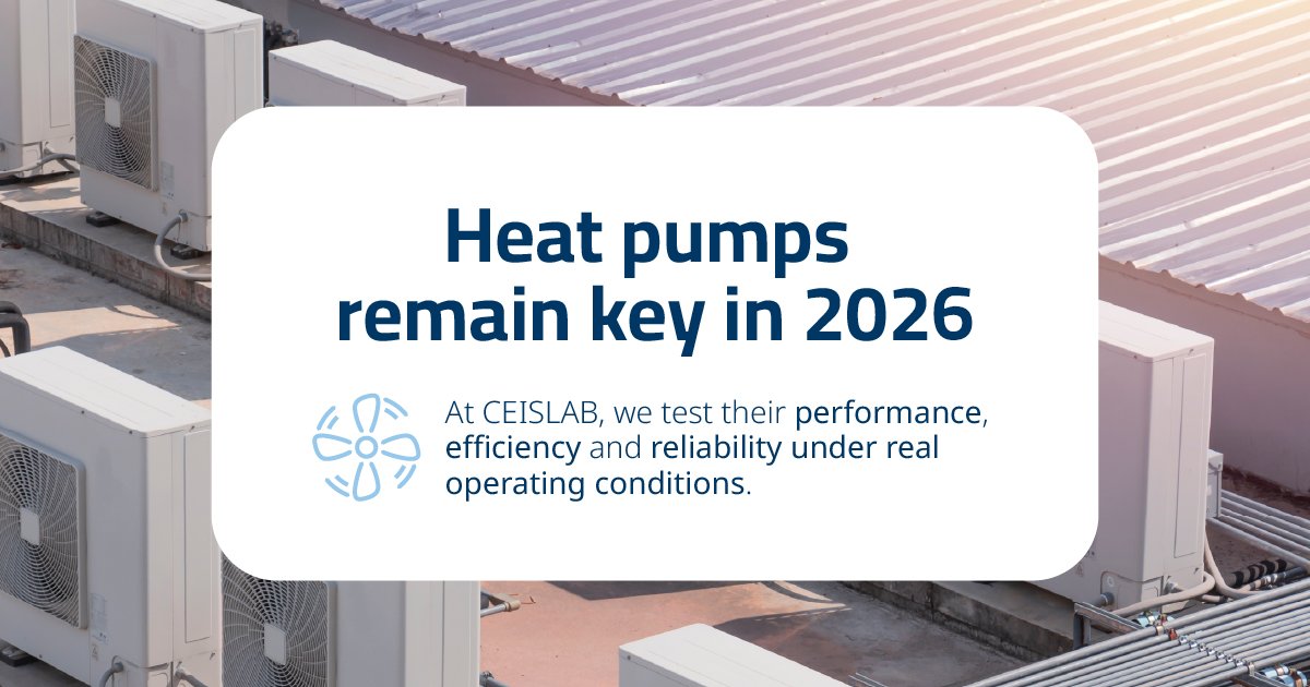 CEIS_spain's tweet photo. In 2026, heat pumps remain a key technology in the energy transition.

🧪 At CEISLAB, we test them under real conditions.

https://t.co/52aJ9kYHBA https://t.co/ZFcoUqrh3j