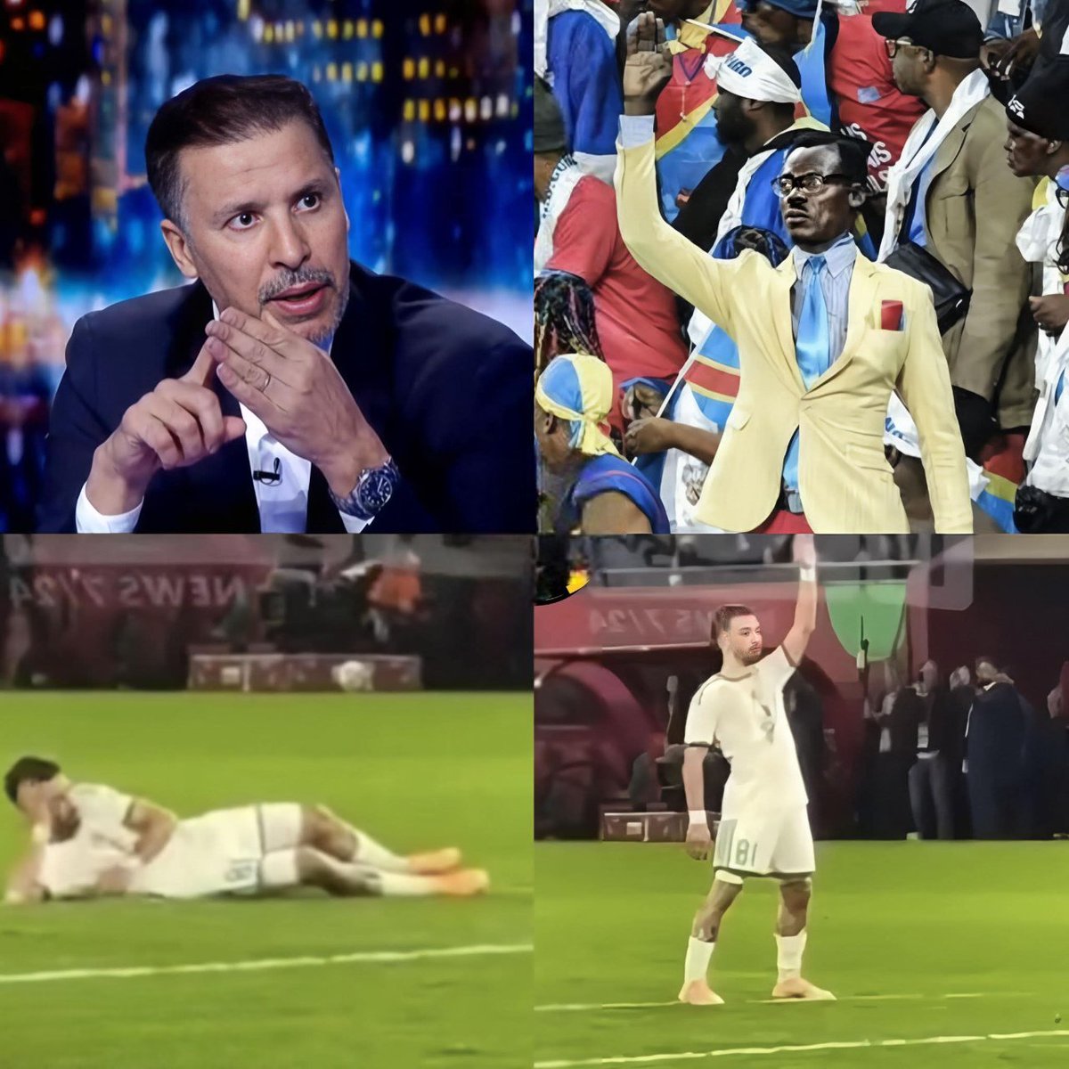 🔴🔴|| يوسف شيبو مدافعا عن المشجع الكونغولي💔🎙🗣:

"من العيب وقلة الأدب وعدم الاحترام أن يتم استفزاز مشجع من الكونغو الديمقراطية رجل محترم ومتواضع يحترم نفسه ويحترم الجميع ما ذنبه أنه شجع بلاده بطريقته الخاصة ويرفع يده طول المباراة حبا لبلده ومنتخبه... بماذا أضرك حتى تستفزه بهذه