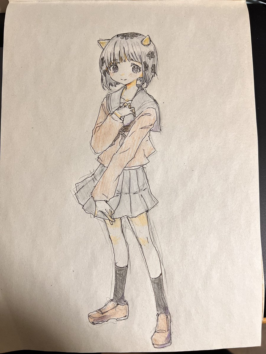 さいとうなおき先生のお絵描きドリル
実践中
反省点としては
スカートを抑えるポーズだったのに
なんか変に立体的にしようとして
意味わからんポーズに改変しちゃったとこ
アナログだと途中で気づいても
直せないのが辛い 
