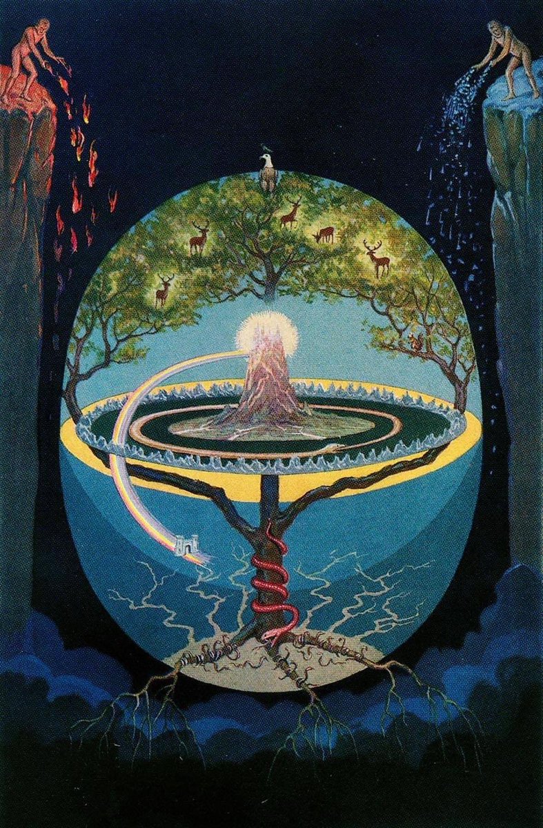 "Symbolism is the language of the Mysteries. By symbols men have ever sought to communicate to each other those thoughts which transcend the limitations of language" ~ MPH

"The Yggdrasil Tree" by J. Augustus Knapp for "The Secret Teachings of All Ages" by Manly P. Hall
