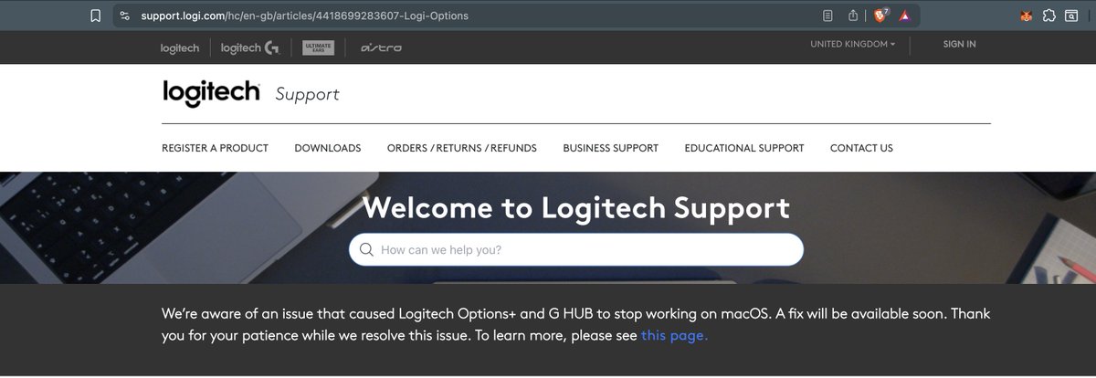 carloslondrez's tweet photo. I'm currently stuck using my laptop's trackpad with my left hand and my mouse with my right hand because @Logitech is yet to ship a fix for this bug. 

It's been over 24 hours.

It's not like this LogiTech App was ever good. Just unleash the agents, fix it and ship it! https://t.co/b1KV2AlJIO