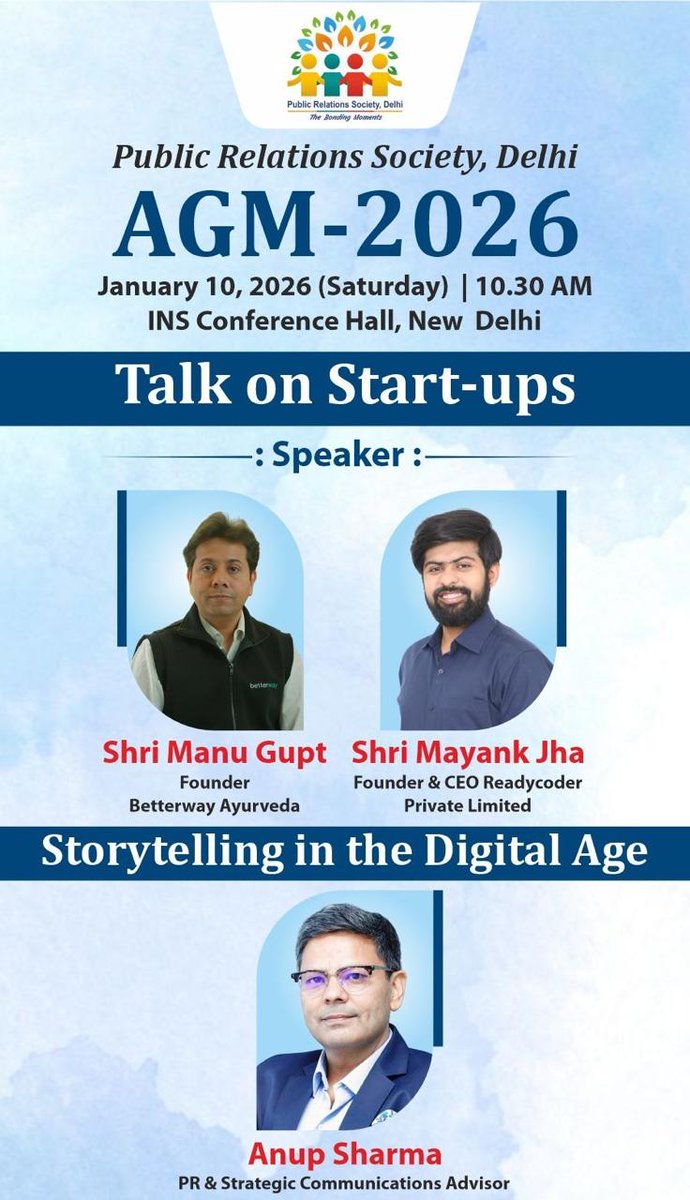 PRSOCIETYDL23's tweet image. Where ideas meet intent and communication meets impact.

Public Relations Society, Delhi sets the stage for meaningful conversations on start-ups and digital storytelling in a fast-changing communication landscape. 

#PRSD #PRSDelhi #PublicRelationsSociety #StartupDialogue