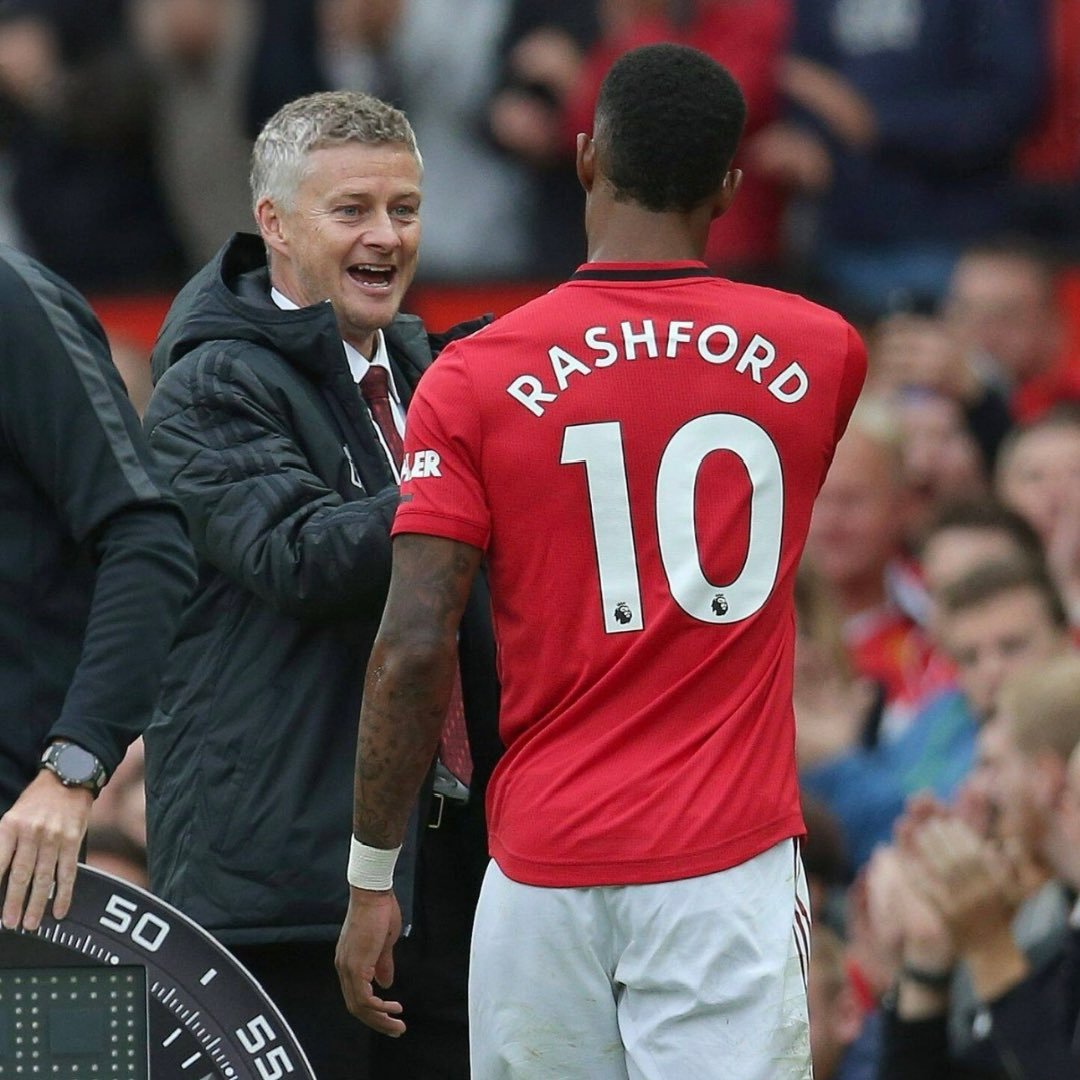 SimplyUtd's tweet image. Would love to see Marcus Rashford play under Ole Gunnar Solskjær again.😐