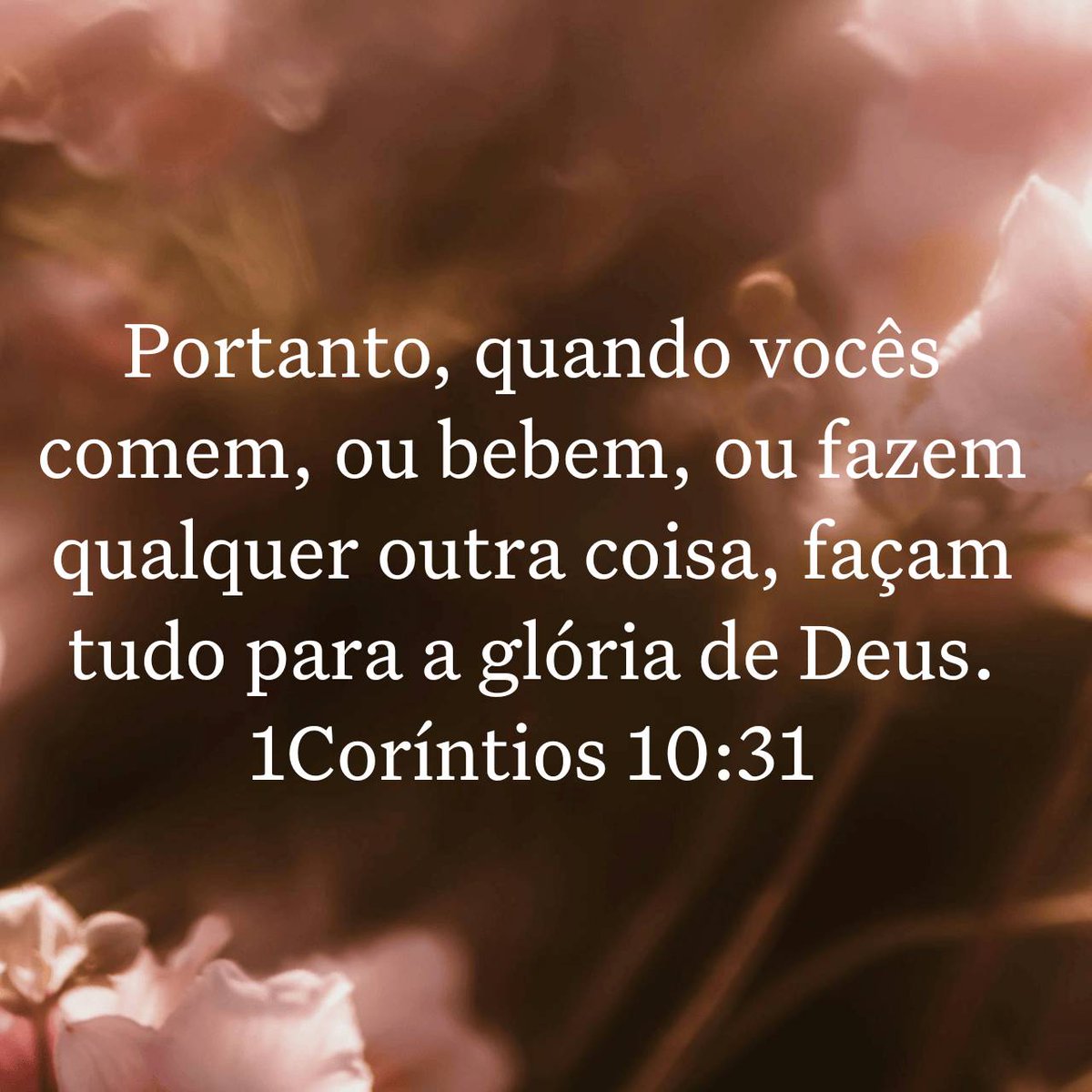 bibliaminuto's tweet photo. Portanto, quando vocês comem, ou bebem, ou fazem qualquer outra coisa, façam tudo para a glória de Deus. 
1Coríntios 10:31 https://t.co/3irmfLra9c