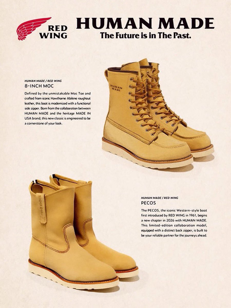 RED WING x HUMAN MADE コラボコレクションが国内1月10日（土）11:00