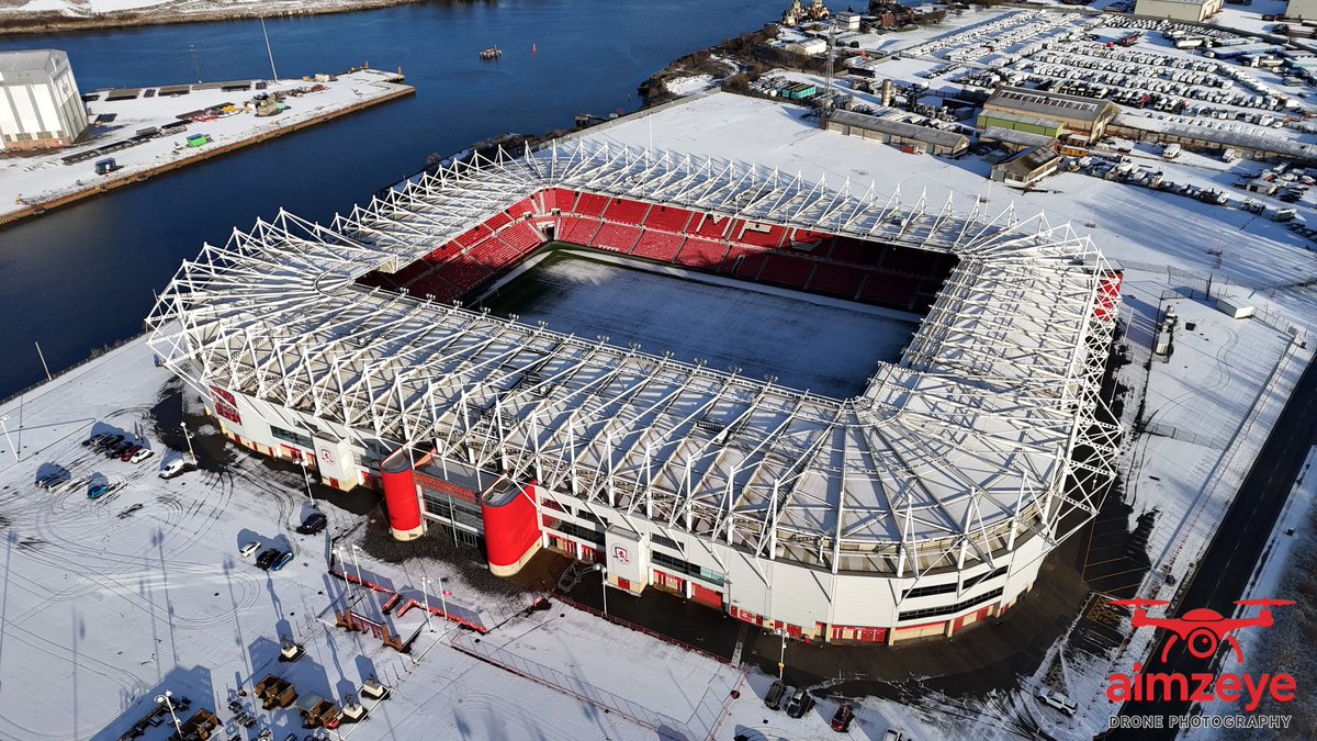 Saturdays snowfall over the Riverside Stadium 

<a href="/Boro/">Middlesbrough FC</a> 
<a href="/wearembro/">We are Middlesbrough</a> 
<a href="/BBCTeesSport/">BBC Sport Tees</a>