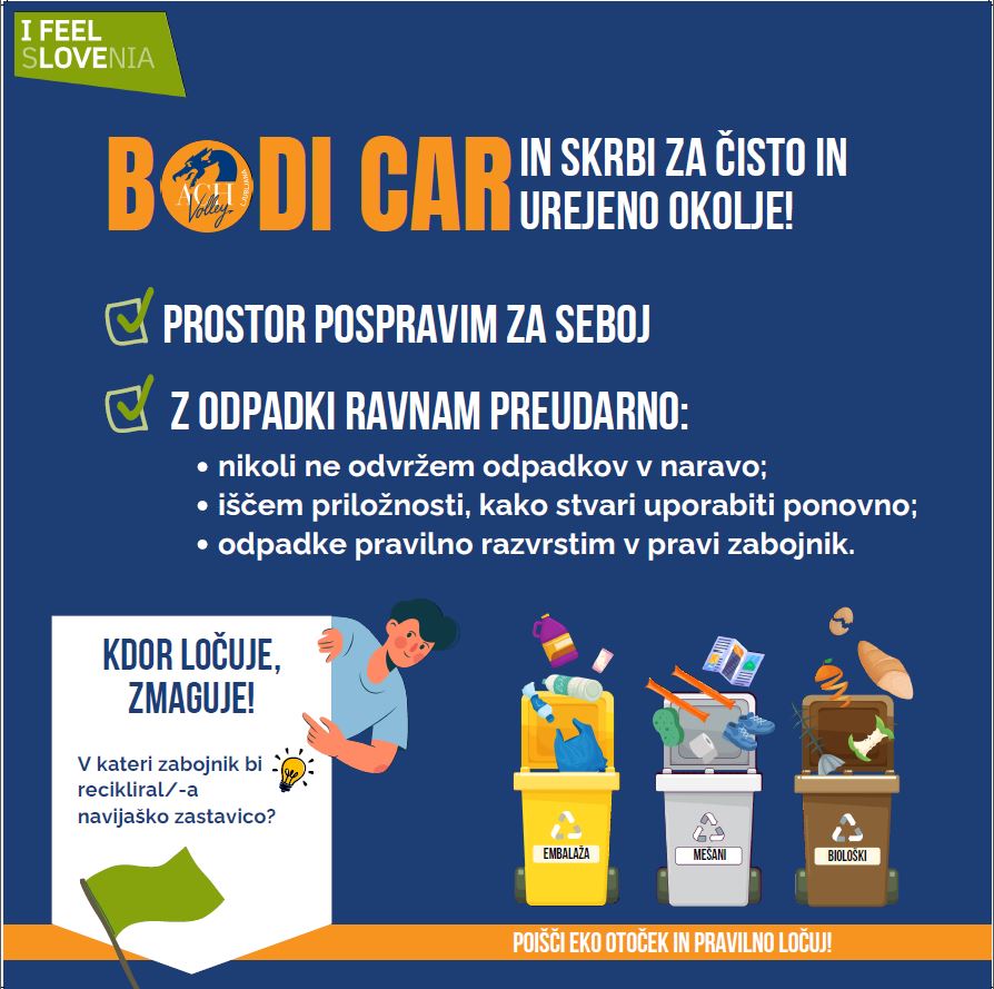 ACHVolley's tweet image. ♻️Ukrepi v okviru jutrišnje tekme:
🔸Imetniki vseh vstopnic imate brezplačno uporabo avtobusa za prihod in odhod s tekme v sodelovanju s podjetjem LPP
🔸navijaški rekviziti bodo okolju prijazni 
🔸zadostno število zabojnikov za skrbno ločevanje odpadkov

#ifeelsLOVEnia