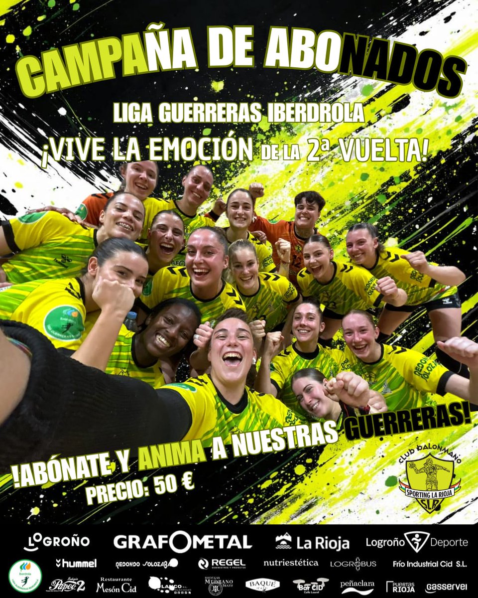 BMSportingLR's tweet image. 🔥 ¡Arranca la 2ª vuelta! 🔥
Apoya a nuestras chicas en casa con el Abono 2ª vuelta Liga Guerreras Iberdrola 💚💛

🎟️ 50€ | Todos los partidos Liga Regular

👉 Web o taquilla en días de partido
¡Juntos somos más fuertes! 💪🏟️
#SienteSporting 💚💛