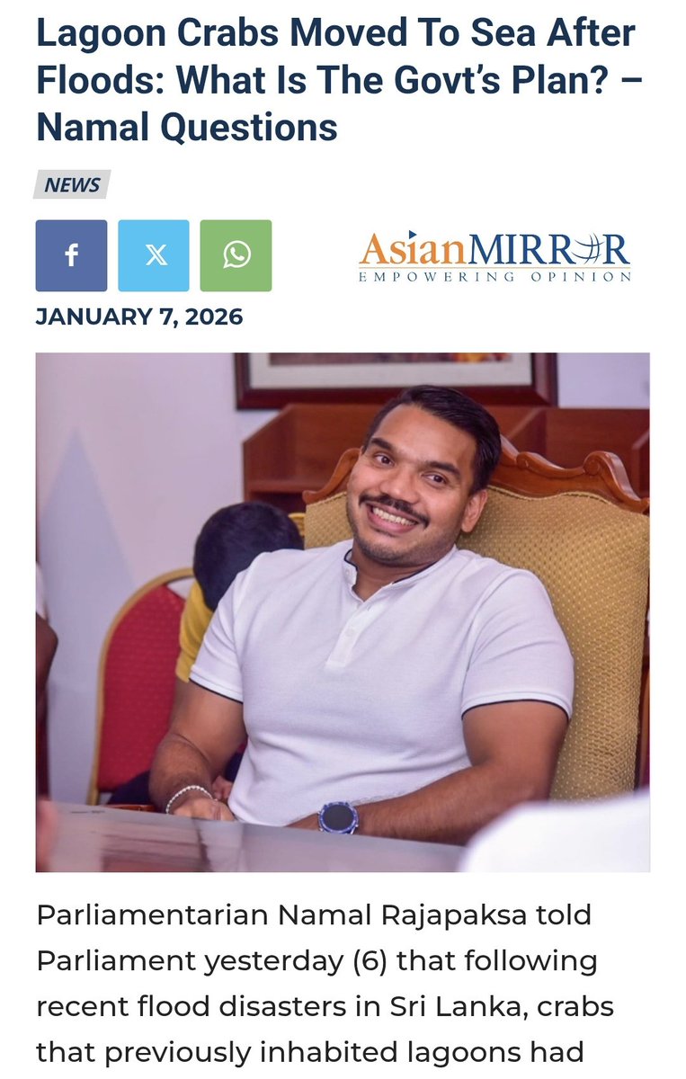 He should ask the Ministry of Crabs.

#ClownPrince
#SriLanka