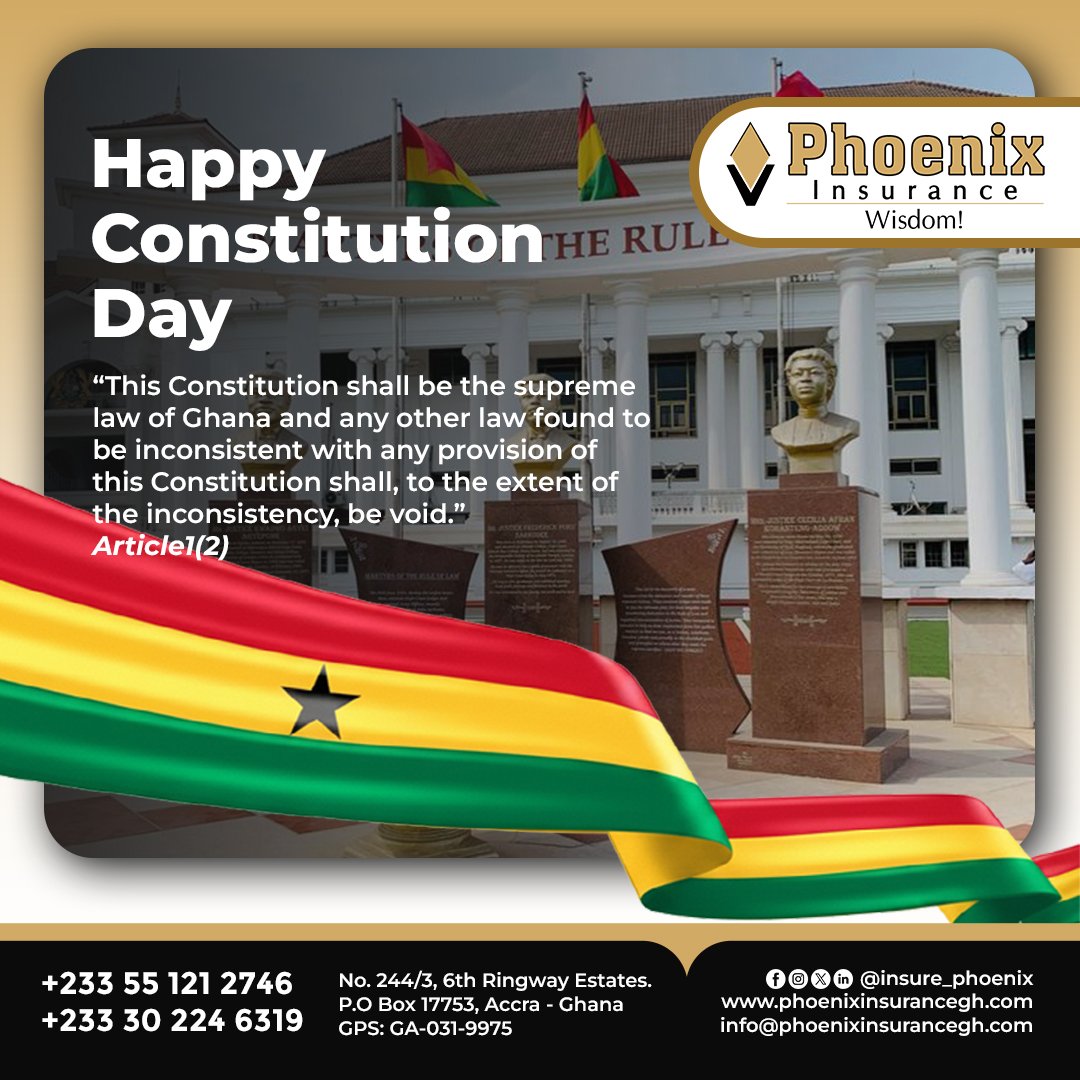 Insure_phoenix's tweet image. Happy Constitution Day

#PhoenixInsurance #constitutionday🇬🇭