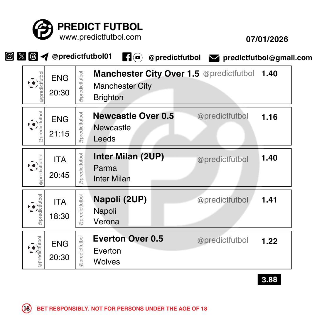 predictfutbol01's tweet photo. 3.88 Odds ✅
PARIPESA Booking Code 👉 87FG8

Follow my backup account 👉 @predictfutbol02 

Join our telegram channel here
👉 https://t.co/k8cchLGKcZ

Register on PARIPESA Here
👉 https://t.co/WtXcQoGBbb

Register with my promo code PREDICT01 to get 230$ bonus on your first deposit
