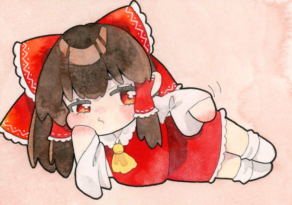 pppppks_'s tweet image. おちりポリポリ霊夢　＃東方Project
