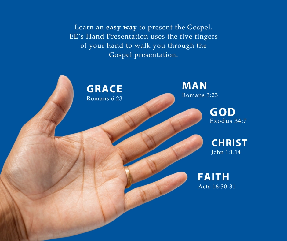 Witnessing Tip: Use your hand to present the Gospel!

#eeworks #evangelism #Gospel #witness #hand #God #Jesus