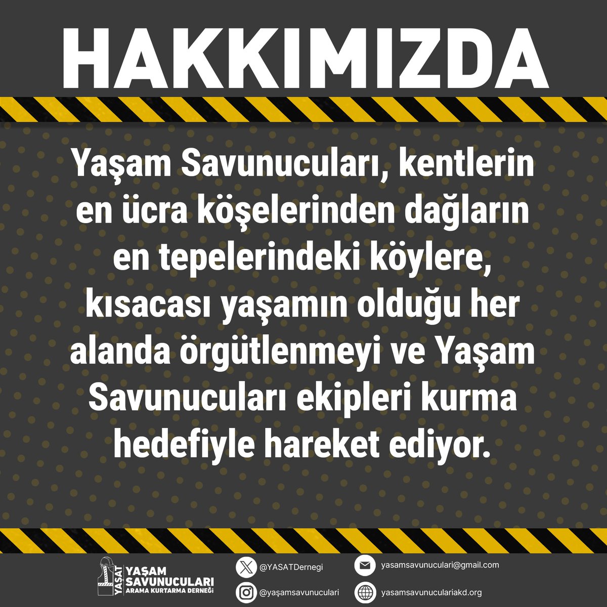 📌Hakkımızda

Yaşam Savunucuları olarak insan yaşamını, kentleri ve doğayı korumak için afetlere karşı halkın eğitilmesi, donatılması, örgütlü bir güç haline getirilmesi için hareket ediyoruz.
