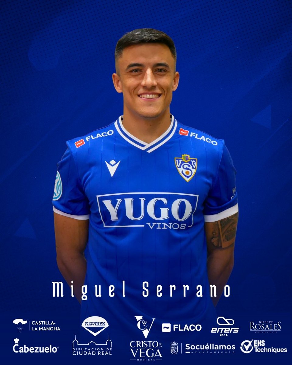 YugoUDS's tweet photo. 🟦 COMUNICADO OFICIAL

Miguel Serrano causa baja en el tras cerrar su incorporación al Salamanca UDS.

Serrano pone fin a dos temporadas y media defendiendo nuestra camiseta, un periodo en el que forma parte de la historia del club tras el ascenso, siendo un futbolista importante dentro del vestuario y sobre el terreno de juego.

Desde el Yugo UD Socuéllamos queremos agradecerle su entrega, compromiso y profesionalidad, y desearle la mayor de las suertes en esta nueva etapa deportiva.

Gracias por todo, @migueelsm_. Esta siempre será tu casa.