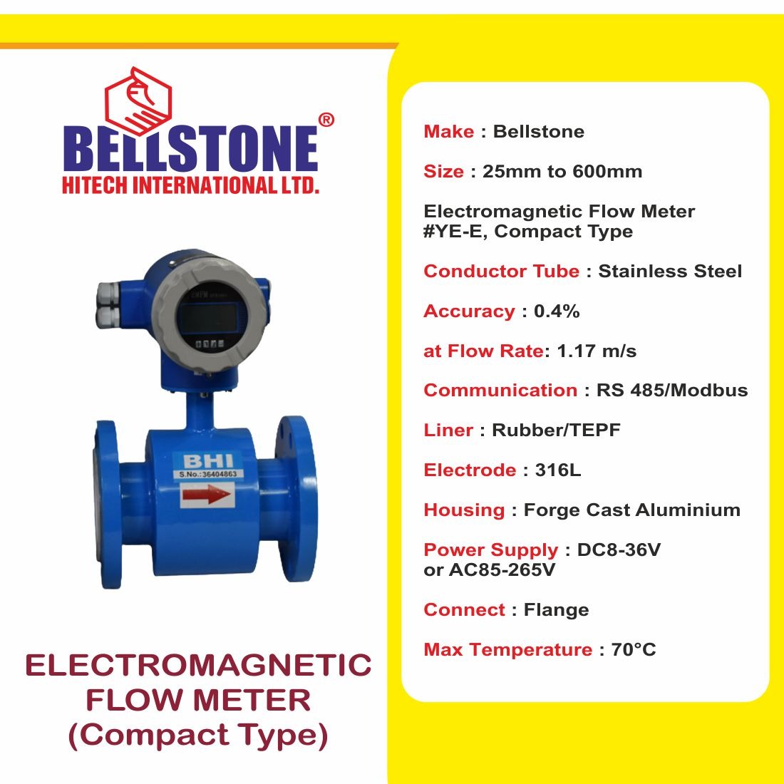 Bellstoneonline's tweet photo. BELLSTONE Electromagnetic Flow Meter
#BellstoneOnline.
#electromagneticflowmeter https://t.co/gcd6TxzhTQ