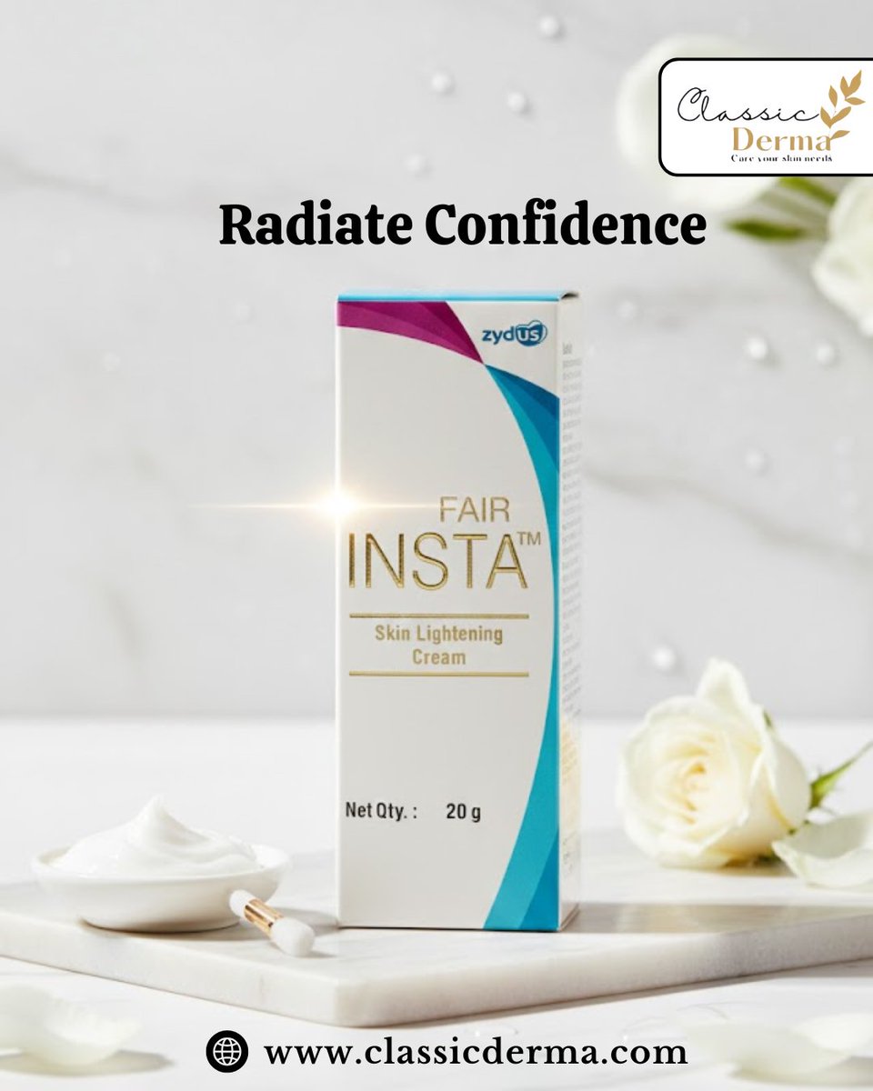 ClassicDerma's tweet photo. Ready to radiate confidence from the inside out? ✨ Fair Insta™ Skin Lightening Cream is designed to help you achieve a brighter, more even skin tone. Whether you're dealing with dullness or just want to enhance your natural glow. https://t.co/Bq2lyEAMQp