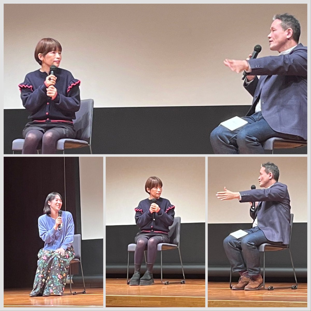 ふくおか国際映画祭With Everyone レポ📝

先月26日『#ふつうの子ども』上映後に
トークイベントを実施🗣️
脚本家 #港岳彦 さんをMCに迎え、
#呉美保 監督、
#菅野和佳奈 プロデューサーの3人で
和気あいあいトークの後、Q&amp;Aを実施🙋

やはり気になる、牛に関する質問が多く出ました🐄🐄🐄

2日目レポ🔽