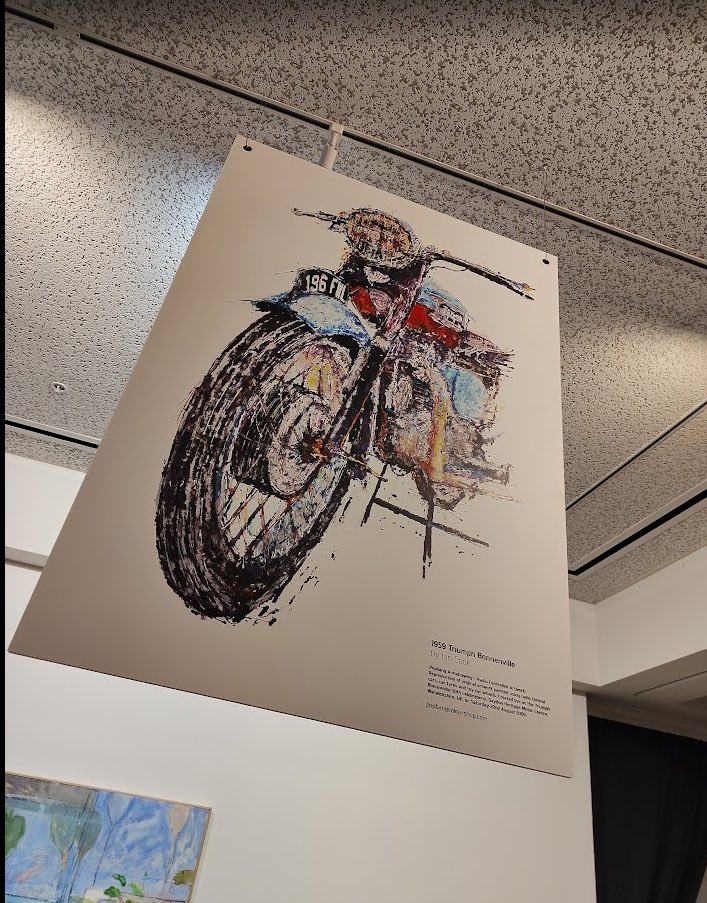 Popbangcolour's tweet image. This is super cool, it was great to be invited by @OfficialTriumph to display a print of the #Paintwithcars @UKTriumph ‘59 Bonneville artwork in a pop-up exhibition at the @oceansidemuseum of Art in California.

The exhibition was to showcase the new Triumph Bonneville range.