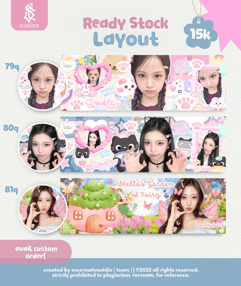 SCCREATIVEarts's tweet image. Help retweet? thank u 💗
Haloo, aku punya layout cute ready stock dari Carmen, Ian, Stella &amp;amp; A-na 😻

Yok jemput layoutnya sekarang di @sccreativestdio sebelum kehabisan ✨
#zonauang #zonaba