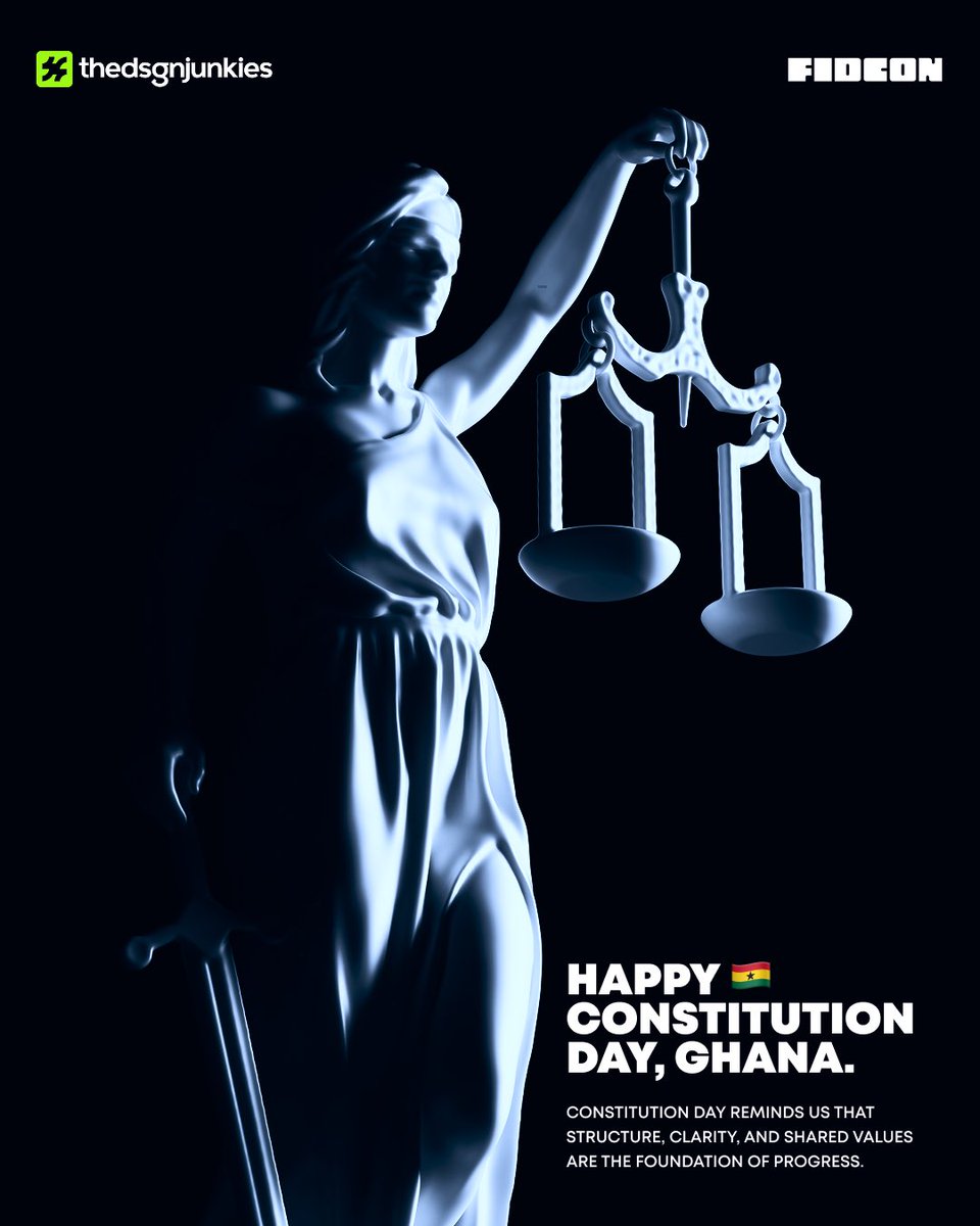 Happy Constitution Day, Ghana 🇬🇭

Today, we celebrate the values that shape our nation structure, balance, and shared purpose. Just like great design, progress is built on strong foundations.

#ConstitutionDayGhana #TheDsgnJunkies #DesignWithPurpose
