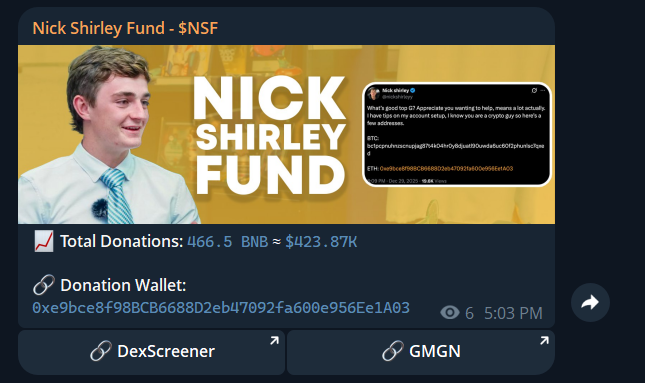 YO $NSF Nick Shirley Fund

80k → ATH 3.6M | 45x

0x863afe6ed8e226dee1b9e4f81bb93da04c082205

All of us were able to make solid profits if we entered at a good entry point.

 The story behind this project is genuinely meaningful, and I truly hope it will be pushed again by the
