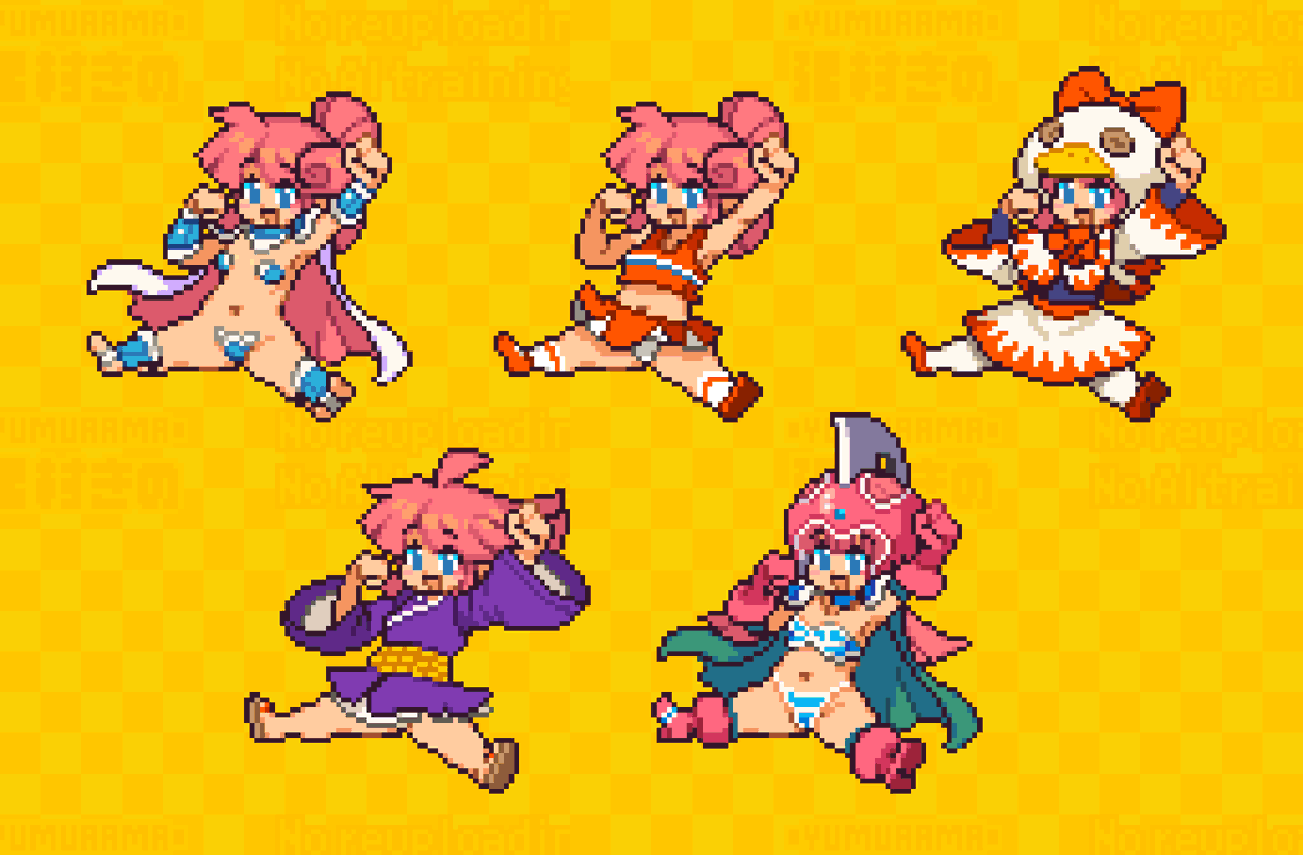 「リハビリドット絵7 ポーラのコスプレ」|湯村きの 🔞のイラスト