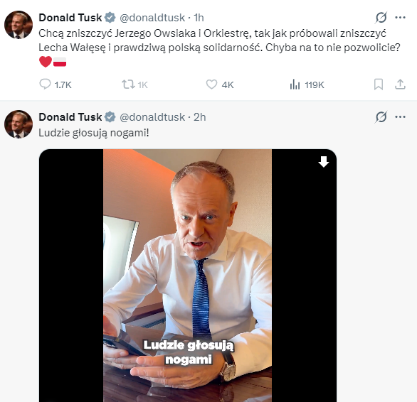 "Zostałem wczoraj upokorzony w Paryżu i wszyscy się ze mnie śmiali, więc uruchamiam tematy zastępcze i moją żywą tarczę Owsiaka, o którym nikt by nie mówił, gdyby nie mój wpis".